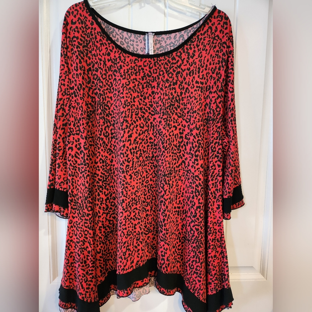 Seven Karet, Red Black Animal Print, 3X